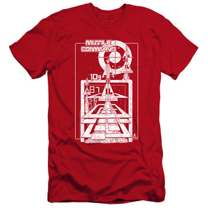 AN OFFCIALLY LICENSED ATARI LIFT OFF MEN'S PREMIUM SLIM FIT T-SHIRT RED