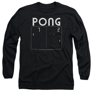 AN OFFCIALLY LICENSED ATARI PONG SCREEN MEN'S LONG SLEEVE T-SHIRT BLACK