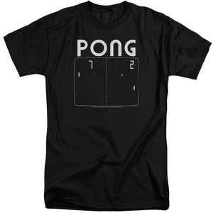 AN OFFCIALLY LICENSED ATARI PONG SCREEN MEN'S TALL FIT T-SHIRT BLACK