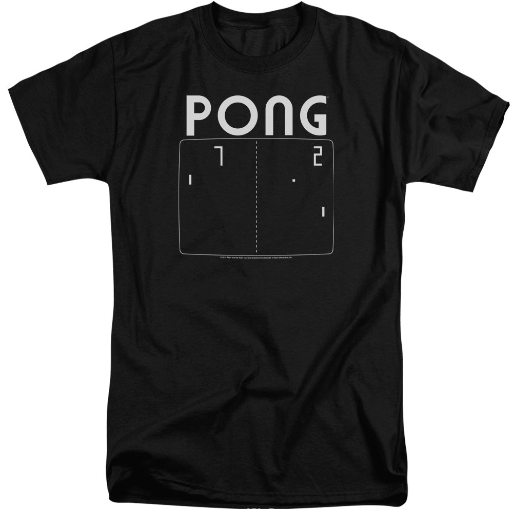 AN OFFCIALLY LICENSED ATARI PONG SCREEN MEN'S TALL FIT T-SHIRT BLACK