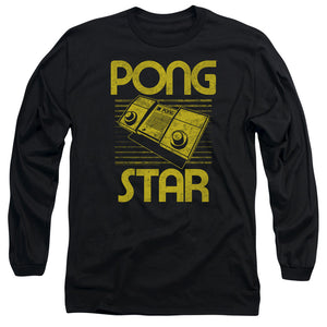 AN OFFCIALLY LICENSED ATARI STAR MEN'S LONG SLEEVE T-SHIRT BLACK