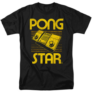AN OFFCIALLY LICENSED ATARI STAR MEN'S REGULAR FIT T-SHIRT BLACK