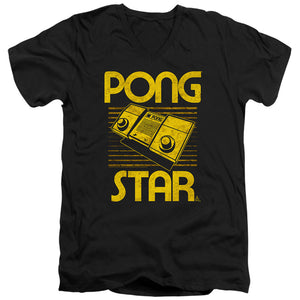 AN OFFCIALLY LICENSED ATARI STAR MEN'S V-NECK T-SHIRT BLACK