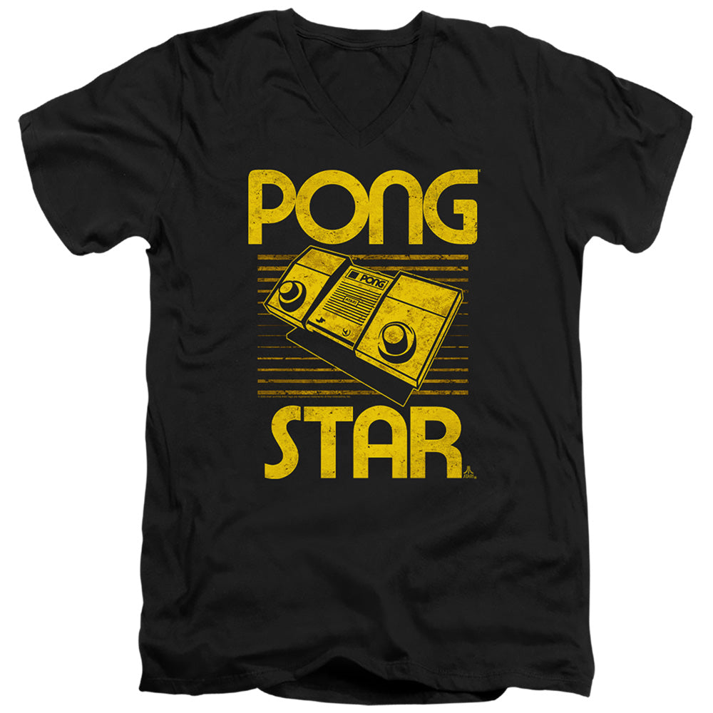AN OFFCIALLY LICENSED ATARI STAR MEN'S V-NECK T-SHIRT BLACK