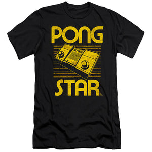 AN OFFCIALLY LICENSED ATARI STAR MEN'S PREMIUM SLIM FIT T-SHIRT BLACK