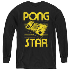 AN OFFCIALLY LICENSED ATARI STAR YOUTH LONG SLEEVE T-SHIRT BLACK