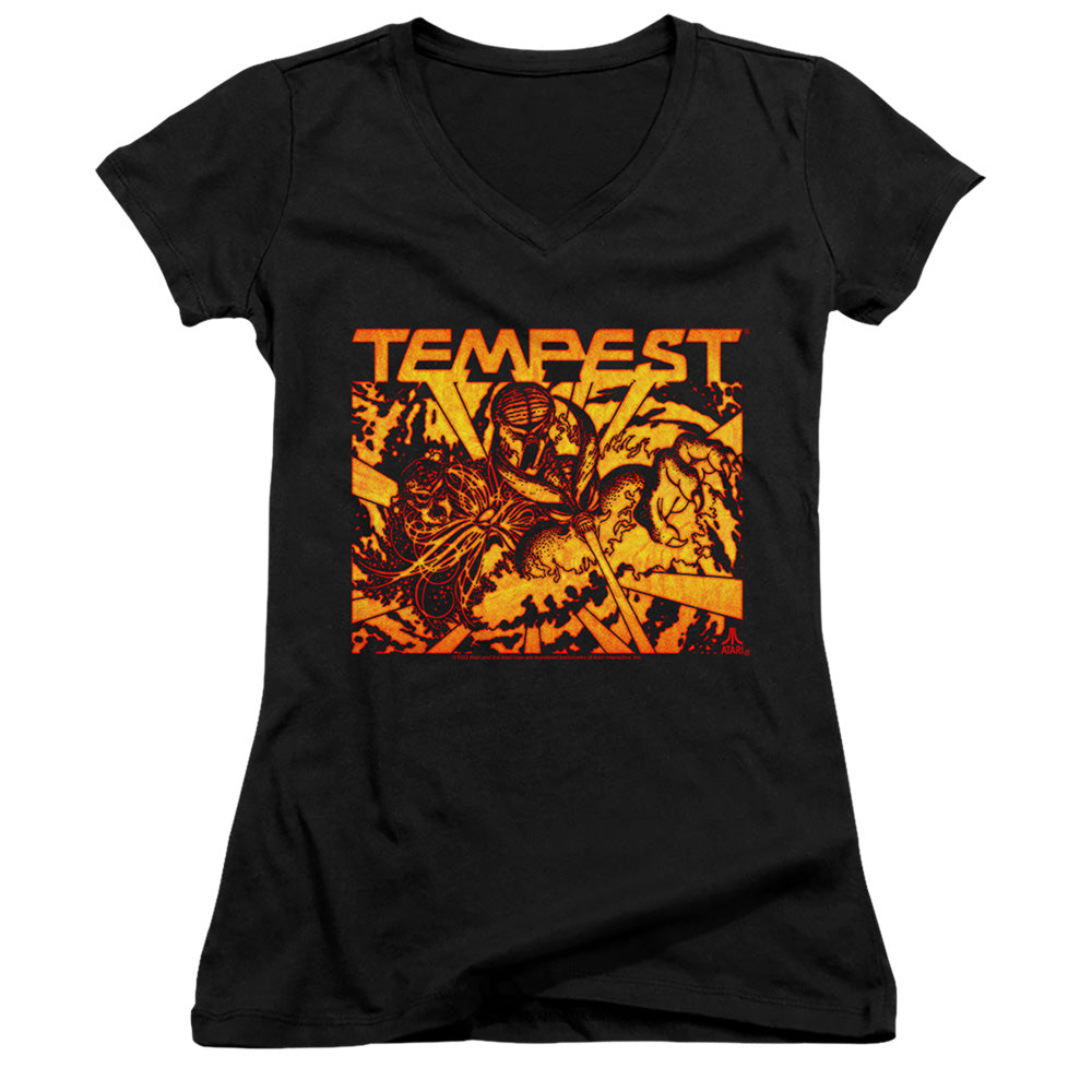 Atari Demon Reach Licensed Women's T-Shirt Juniors V-Neck SM