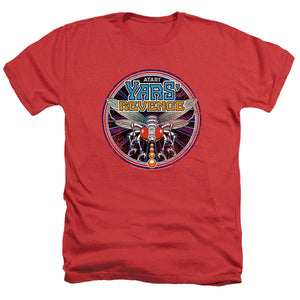 AN OFFCIALLY LICENSED ATARI YARS REVENGE PATCH MEN'S HEATHER T-SHIRT RED