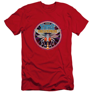 AN OFFCIALLY LICENSED ATARI YARS REVENGE PATCH MEN'S PREMIUM SLIM FIT T-SHIRT RED
