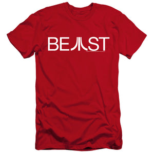 AN OFFCIALLY LICENSED ATARI BEAST MEN'S PREMIUM SLIM FIT T-SHIRT RED
