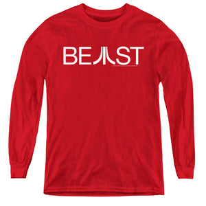 AN OFFCIALLY LICENSED ATARI BEAST YOUTH LONG SLEEVE T-SHIRT RED