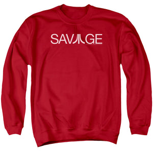 AN OFFCIALLY LICENSED ATARI SAVAGE ADULT UNISEX CREWNECK SWEATSHIRT RED