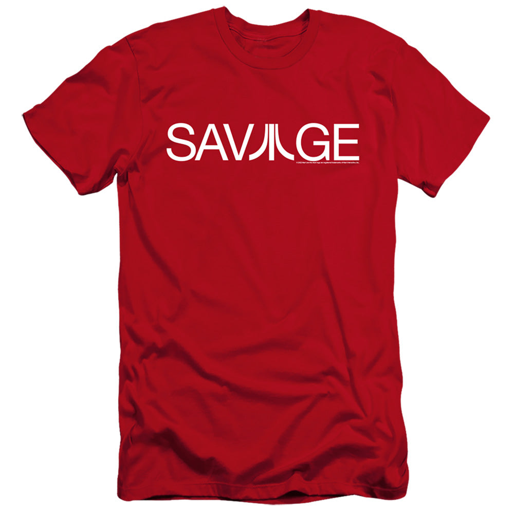 AN OFFCIALLY LICENSED ATARI SAVAGE MEN'S PREMIUM SLIM FIT T-SHIRT RED