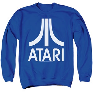 AN OFFCIALLY LICENSED ATARI ATARI LOGO ADULT UNISEX CREWNECK SWEATSHIRT ROYAL