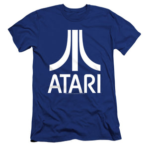AN OFFCIALLY LICENSED ATARI ATARI LOGO MEN'S PREMIUM SLIM FIT T-SHIRT ROYAL