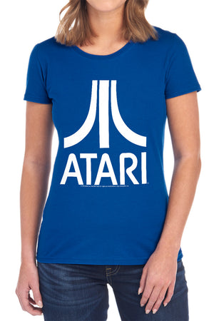AN OFFCIALLY LICENSED ATARI ATARI LOGO WOMEN'S REGULAR FIT T-SHIRT ROYAL