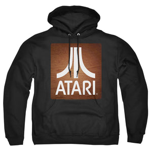 AN OFFCIALLY LICENSED ATARI CLASSIC WOOD SQUARE ADULT UNISEX PULLOVER HOODIE BLACK