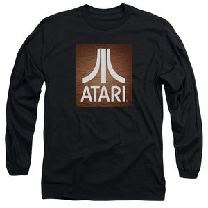 AN OFFCIALLY LICENSED ATARI CLASSIC WOOD SQUARE MEN'S LONG SLEEVE T-SHIRT BLACK