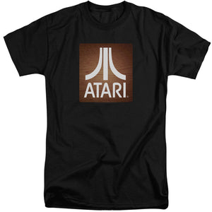 AN OFFCIALLY LICENSED ATARI CLASSIC WOOD SQUARE MEN'S TALL FIT T-SHIRT BLACK