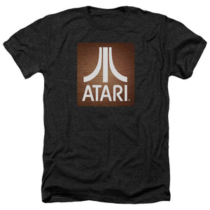 AN OFFCIALLY LICENSED ATARI CLASSIC WOOD SQUARE MEN'S HEATHER T-SHIRT CHARCOAL