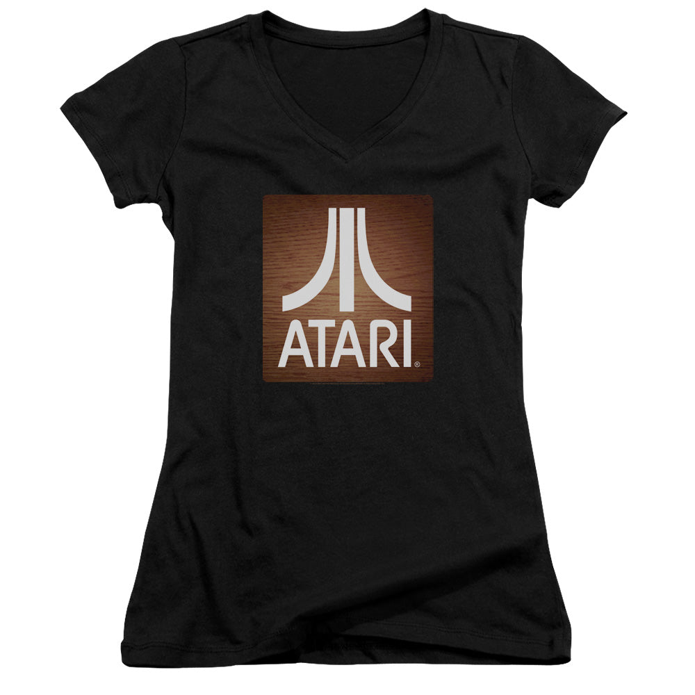 Atari Classic Wood Square Licensed Women's T-Shirt Juniors V-Neck SM