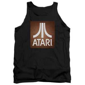 AN OFFCIALLY LICENSED ATARI CLASSIC WOOD SQUARE ADULT UNISEX TANK TOP BLACK