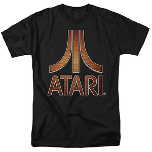 AN OFFCIALLY LICENSED ATARI CLASSIC WOOD EMBLEM MEN'S REGULAR FIT T-SHIRT BLACK