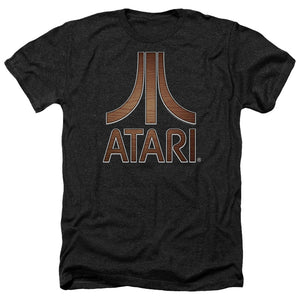 AN OFFCIALLY LICENSED ATARI CLASSIC WOOD EMBLEM MEN'S HEATHER T-SHIRT CHARCOAL