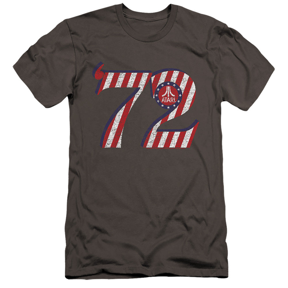 AN OFFCIALLY LICENSED ATARI ATARI 72 MEN'S PREMIUM SLIM FIT T-SHIRT CHARCOAL