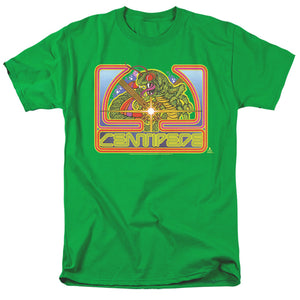 AN OFFCIALLY LICENSED ATARI CENTIPEDE GREEN MEN'S REGULAR FIT T-SHIRT KELLY GREEN