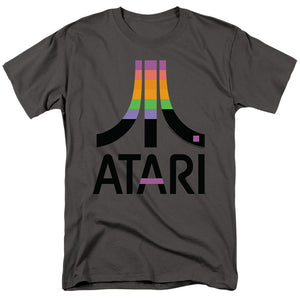 AN OFFCIALLY LICENSED ATARI BREAKOUT INSET MEN'S REGULAR FIT T-SHIRT CHARCOAL