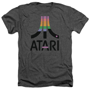 AN OFFCIALLY LICENSED ATARI BREAKOUT INSET MEN'S HEATHER T-SHIRT CHARCOAL