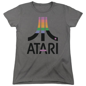 AN OFFCIALLY LICENSED ATARI BREAKOUT INSET WOMEN'S REGULAR FIT T-SHIRT CHARCOAL