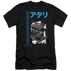 AN OFFCIALLY LICENSED ATARI SCHEMATIC MEN'S PREMIUM SLIM FIT T-SHIRT BLACK
