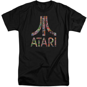 AN OFFCIALLY LICENSED ATARI BOX ART MEN'S TALL FIT T-SHIRT BLACK