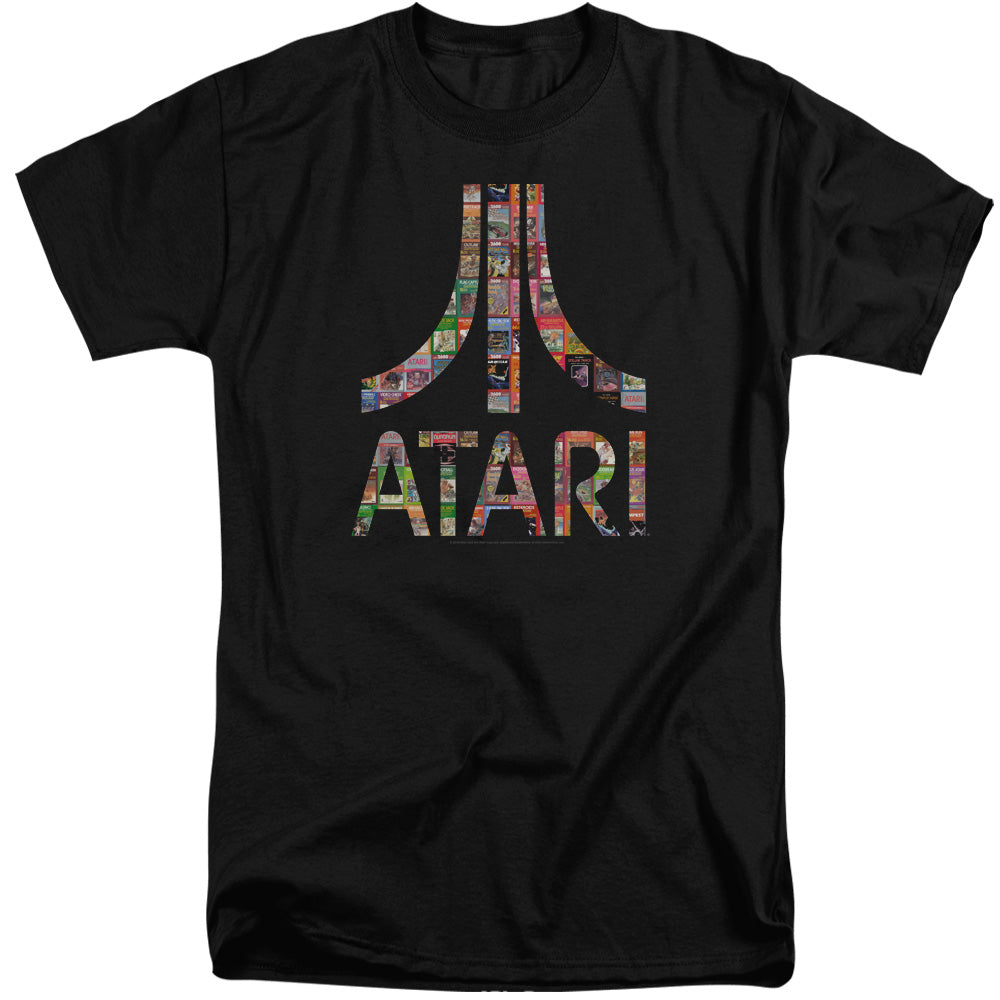 AN OFFCIALLY LICENSED ATARI BOX ART MEN'S TALL FIT T-SHIRT BLACK
