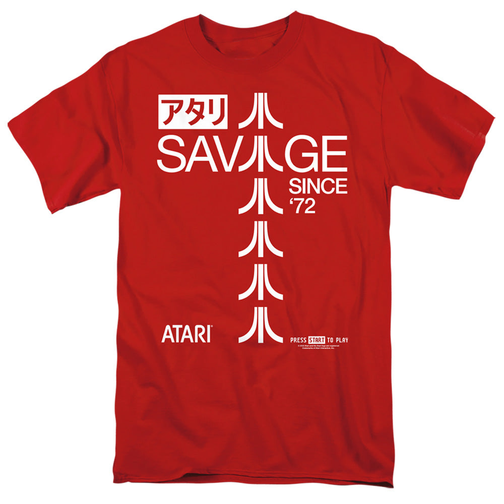 AN OFFCIALLY LICENSED ATARI SAVAGE 72 MEN'S REGULAR FIT T-SHIRT RED