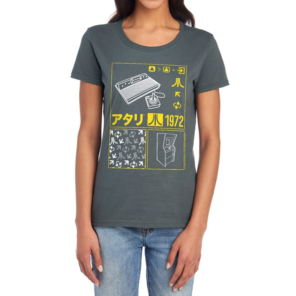 Atari Kanji Squares Licensed Women's T-Shirt Regular Fit SM-2X
