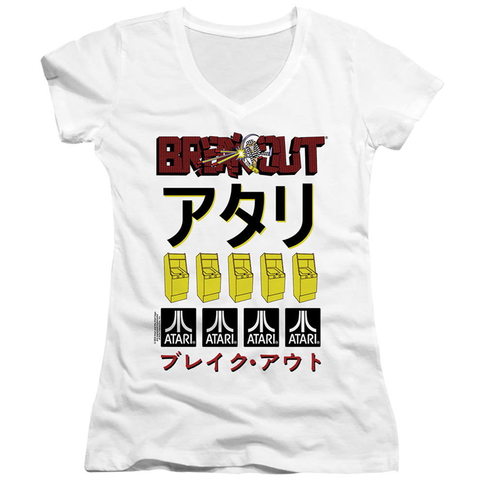 Atari Breakout Repeat Licensed Women's T-Shirt Juniors V-Neck SM