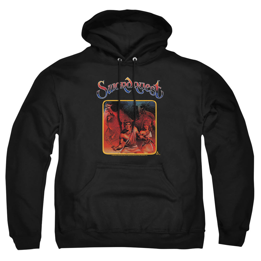AN OFFCIALLY LICENSED ATARI SWORDQUEST ADULT UNISEX PULLOVER HOODIE BLACK