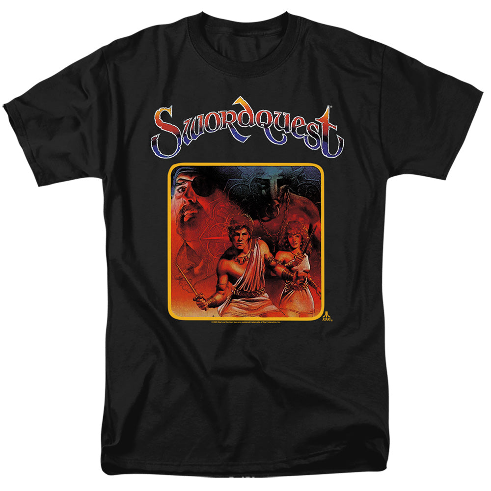 AN OFFCIALLY LICENSED ATARI SWORDQUEST MEN'S REGULAR FIT T-SHIRT BLACK