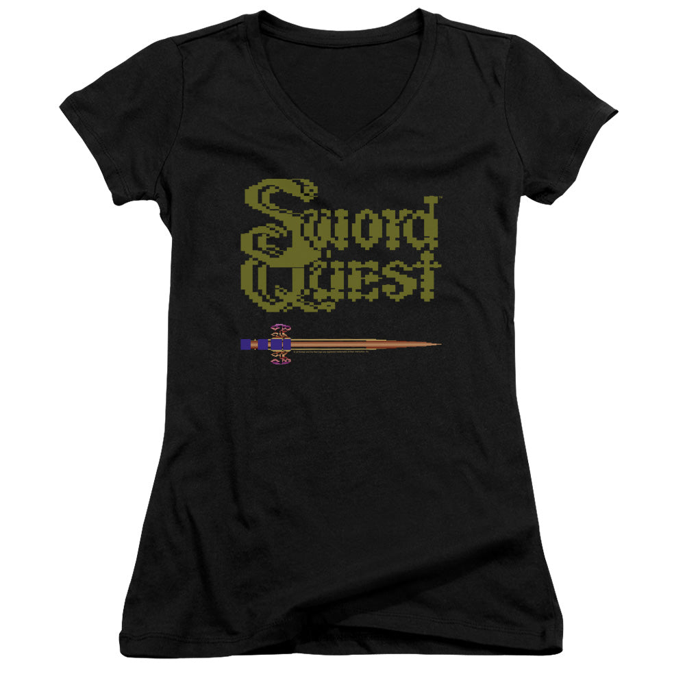 Atari 8 Bit Sword Licensed Women's T-Shirt Juniors V-Neck SM