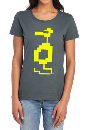 AN OFFCIALLY LICENSED ATARI DRAGON WOMEN'S REGULAR FIT T-SHIRT CHARCOAL