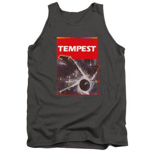 AN OFFCIALLY LICENSED ATARI TEMPEST BOX ART ADULT UNISEX TANK TOP CHARCOAL