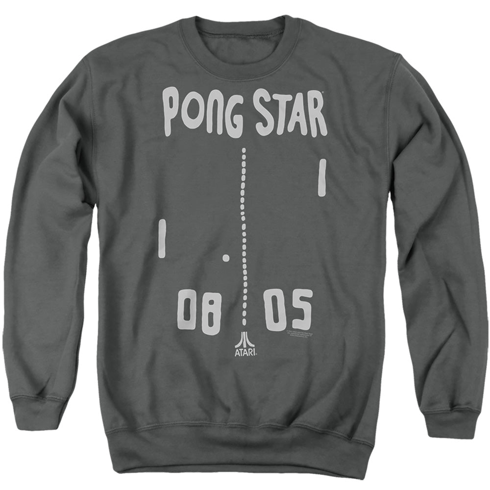 AN OFFCIALLY LICENSED ATARI THE PONG PADDLES ADULT UNISEX CREWNECK SWEATSHIRT CHARCOAL