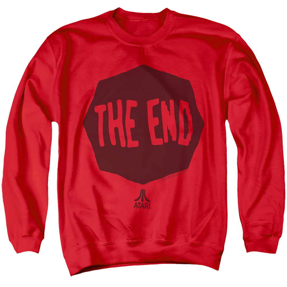 AN OFFCIALLY LICENSED ATARI THE MISSILE COMMAND ADULT UNISEX CREWNECK SWEATSHIRT RED