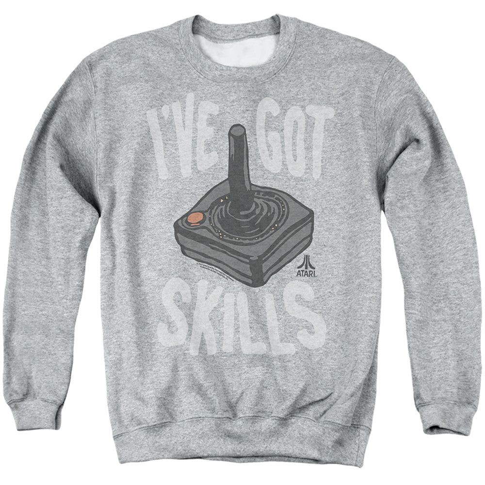 AN OFFCIALLY LICENSED ATARI THE PLUG N' PLAY ADULT UNISEX CREWNECK SWEATSHIRT ATHLETIC HEATHER