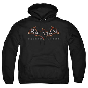 AN OFFCIALLY LICENSED BATMAN ARKHAM KNIGHT  LOGO ADULT UNISEX PULLOVER HOODIE BLACK