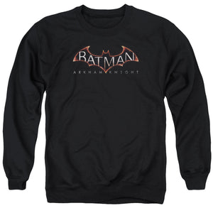 AN OFFCIALLY LICENSED BATMAN ARKHAM KNIGHT  LOGO ADULT UNISEX CREWNECK SWEATSHIRT BLACK