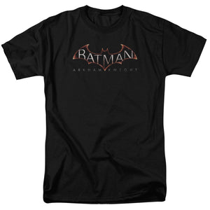 AN OFFCIALLY LICENSED BATMAN ARKHAM KNIGHT  LOGO MEN'S REGULAR FIT T-SHIRT BLACK